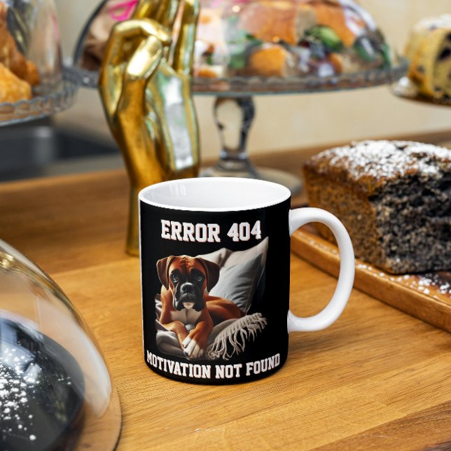 Mug Erreur de chien de boîte 404 Motivation introuvabl (Créateur téléchargé)