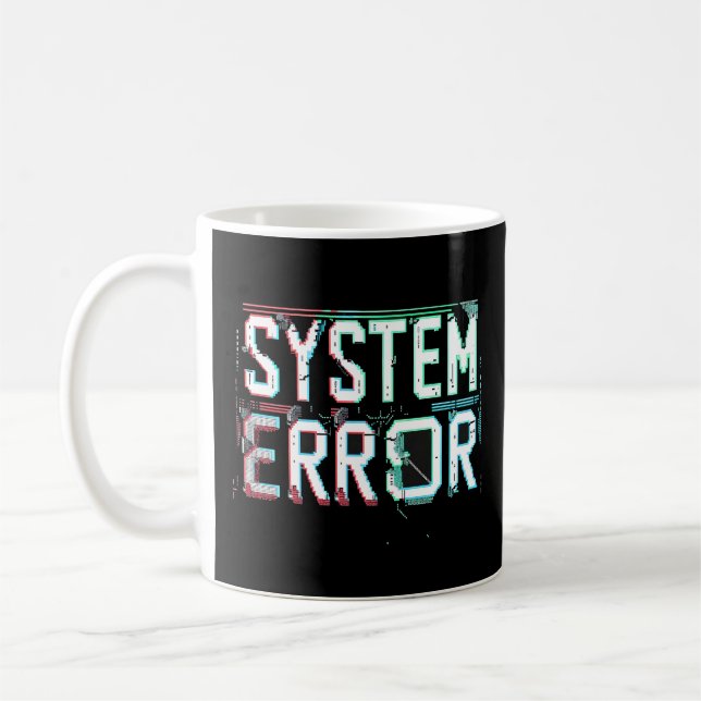 Mug Erreur du système de polices de Glitch, Pixel Cybe (Gauche)
