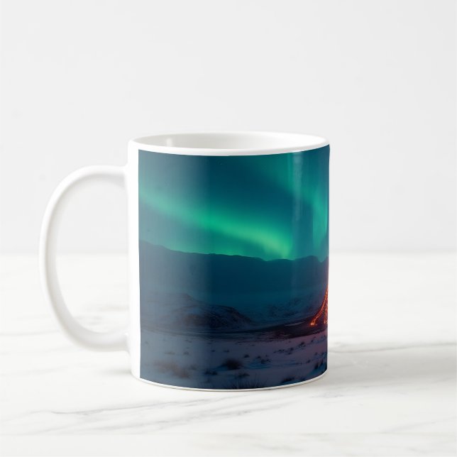 Mug Éruption volcanique sous l'Aurora boréale (Gauche)