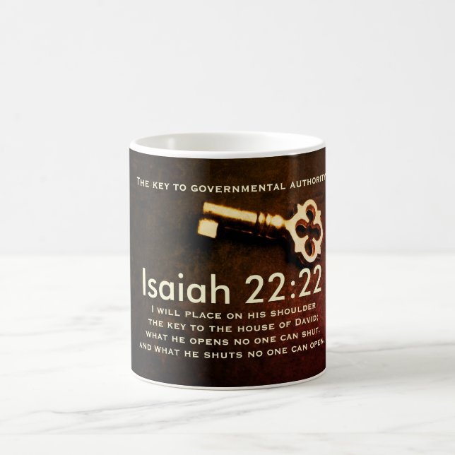 Mug Ésaïe 22:22 Clé de la Maison de David Bible Verse (Centre)