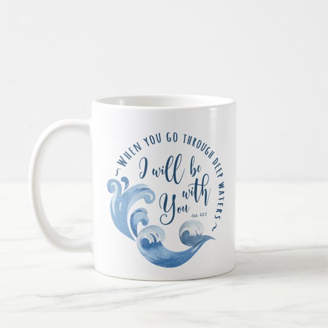 Mug Esaïe 43:2 Vagues océaniques (Gauche)