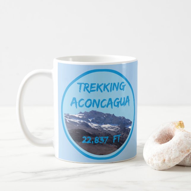 Mug Escalade haute altitude de la montagne Aconcagua (Avec donut)