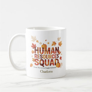 Mug Escouade RH personnalisée – Typographie d'automne