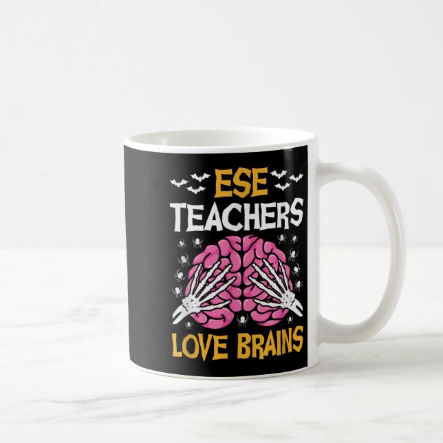Mug Ese Teacher Love Brains Funny Halloween School  (Droite)