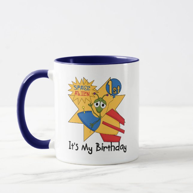 Mug Espace Alien 1er Anniversaire Tshirts et cadeaux (Gauche)