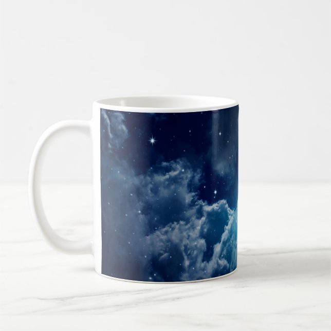 Mug Espace ciel nocturne avec nuage et étoile, nuit, b (Gauche)