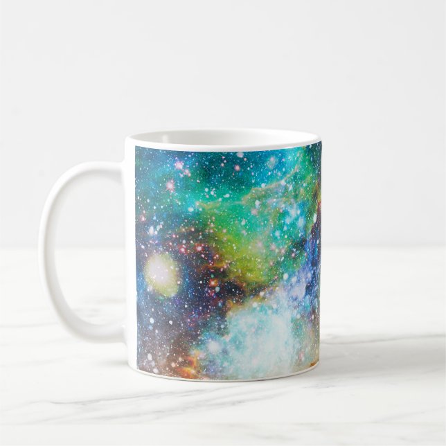 Mug Espace futuriste, arrière - plan nébuleux étoilé. (Gauche)