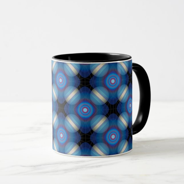 Mug Espace Géométrique Bleu (Devant droit)