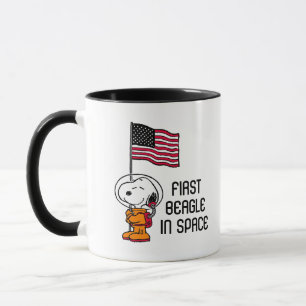 Mug ESPACE   Snoopy avec astronaute du drapeau