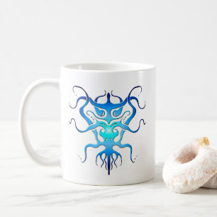 Mug Espèces Aliens Tatouage Tribal Design - Café bleu