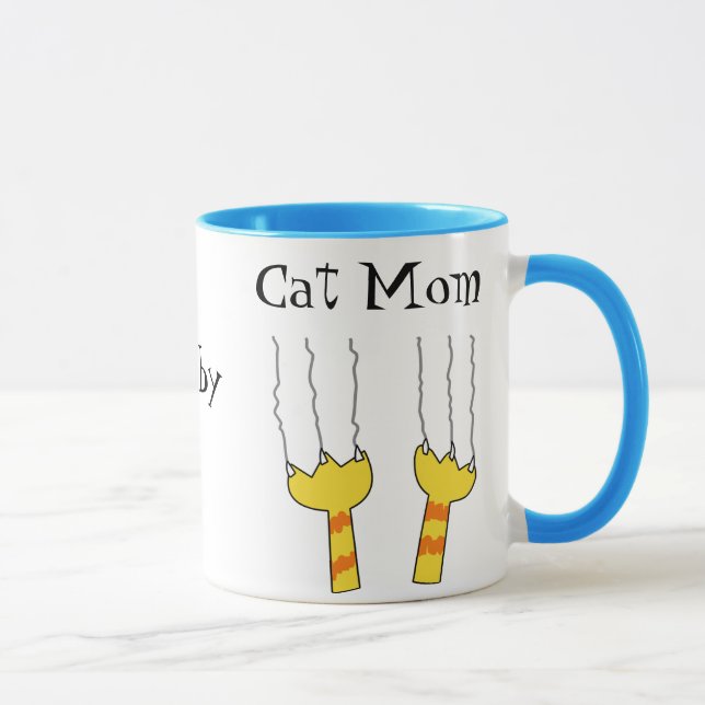 Mug Espiègle drôle de maman de chat d'éraflures de (Droite)