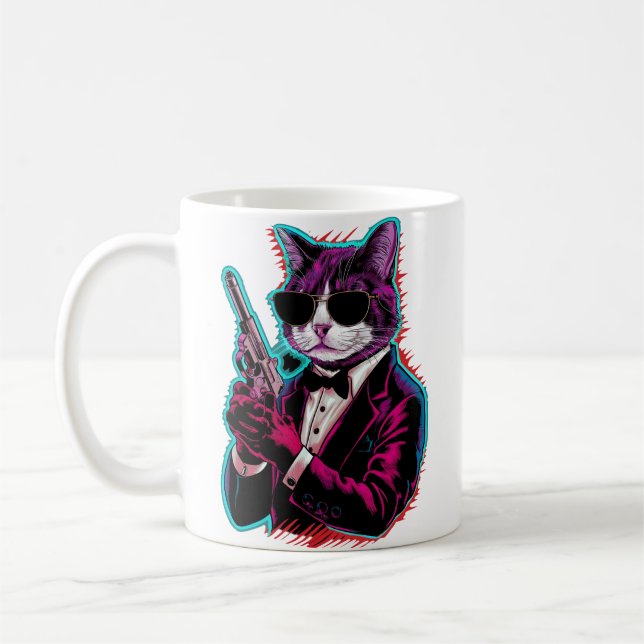 Mug Espion de chat Cool rétro (Gauche)