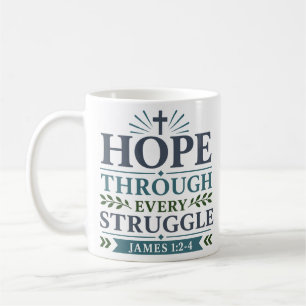 Mug Espoir à travers chaque lutte Citation de foi reli