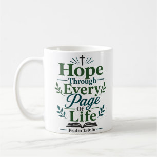 Mug Espoir à travers chaque page de la vie Écriture