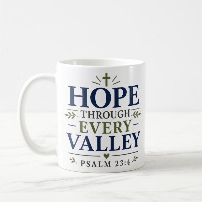 Mug Espoir à travers chaque vallée Art de verset bibli (Gauche)