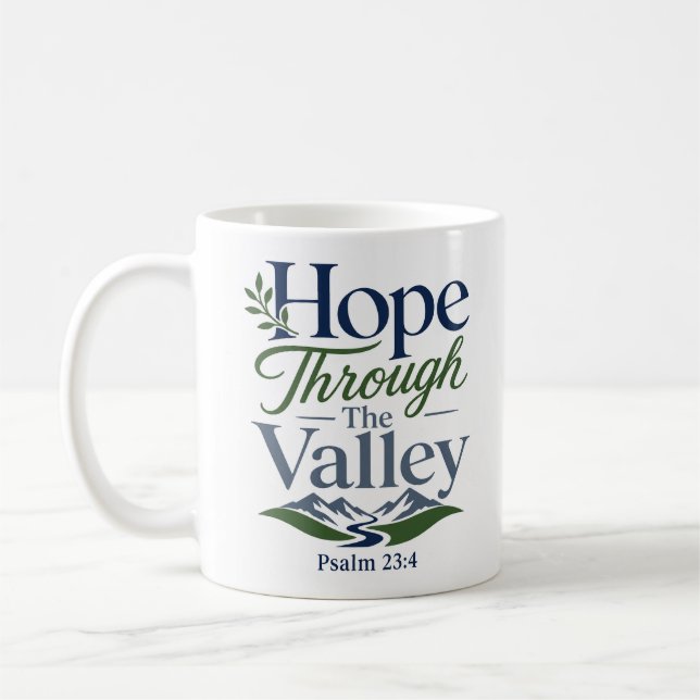 Mug Espoir à travers la vallée Citation scripturaire d (Gauche)