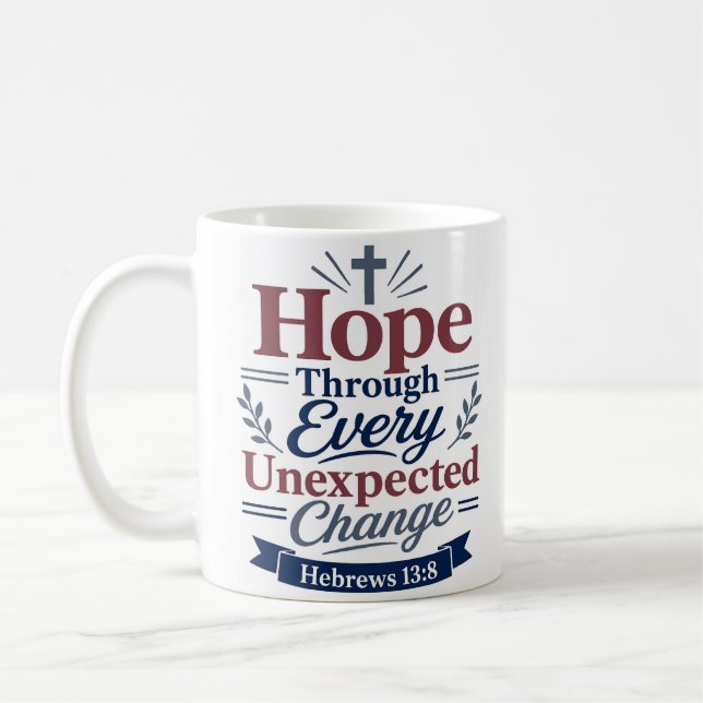 Mug Espoir à travers un verset biblique de changement  (Gauche)