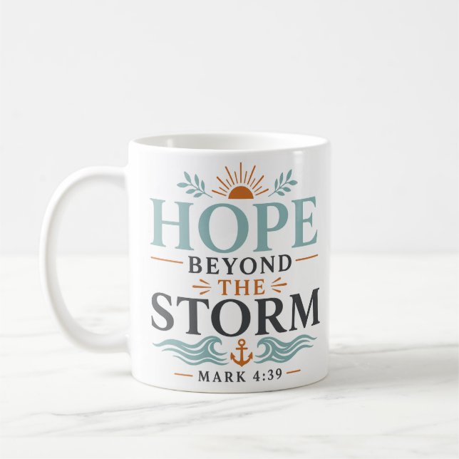 Mug Espoir au-delà de la tempête dévotion quotidienne  (Gauche)