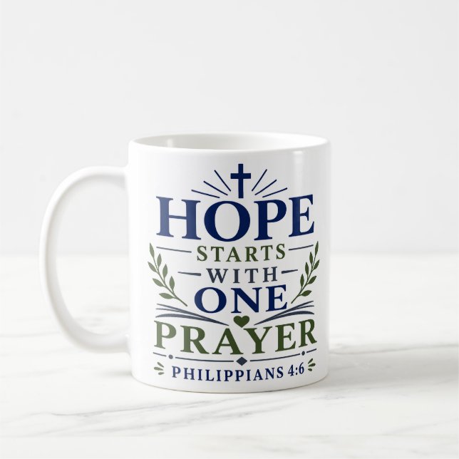 Mug Espoir Commence Avec Une Prière Dévootionnel Chrét (Gauche)