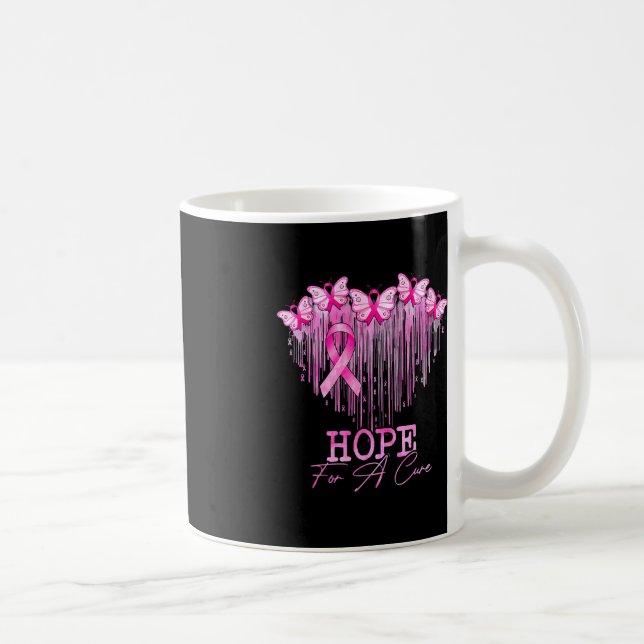 Mug Espoir D'Une Cure Rose Papillon Cancer Du Sein Con (Droite)