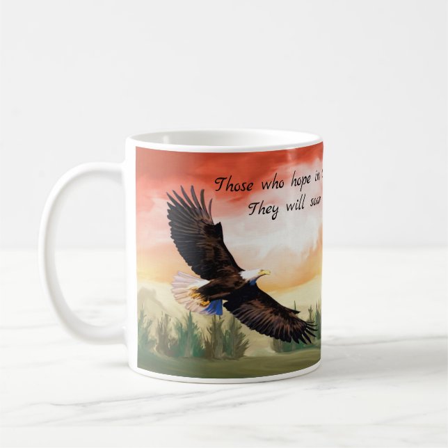 Mug Espoir et force Isaïe Bible Verse (Gauche)