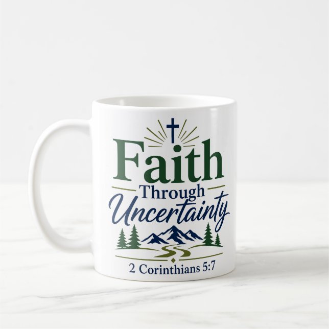 Mug Espoir scripturaire à travers l'incertitude Citati (Gauche)