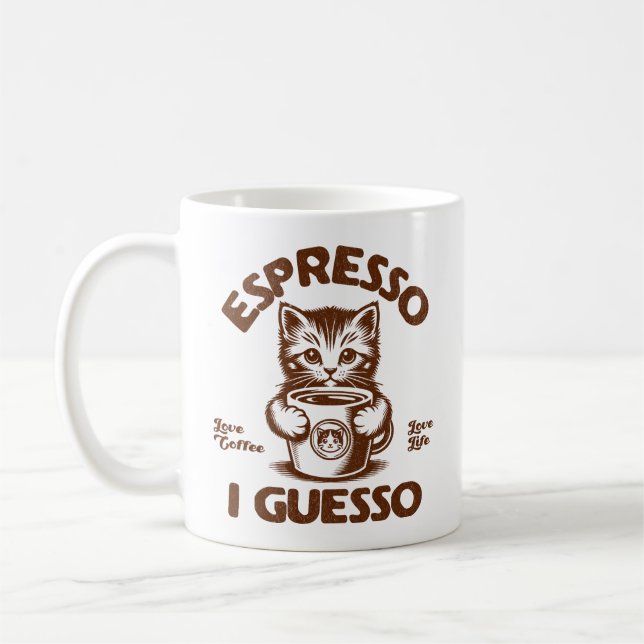 Mug Espresso I Guesso Kitten Coffee Lover (Gauche)