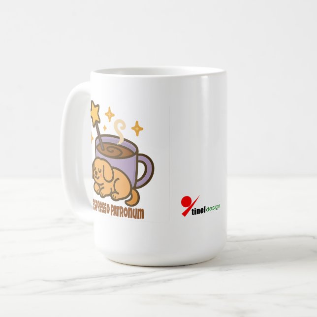 Mug Espresso Patronum – Énergie de café magique (Devant gauche)