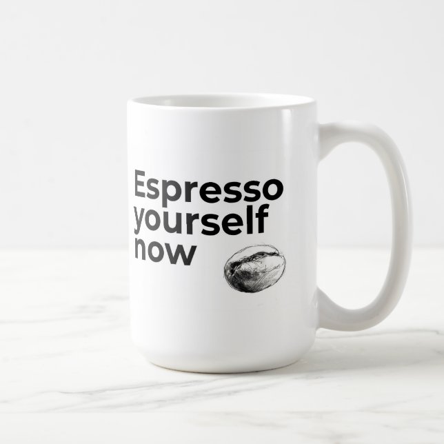 Mug Espresso Yourself Now Citation de café avec Bean (Droite)