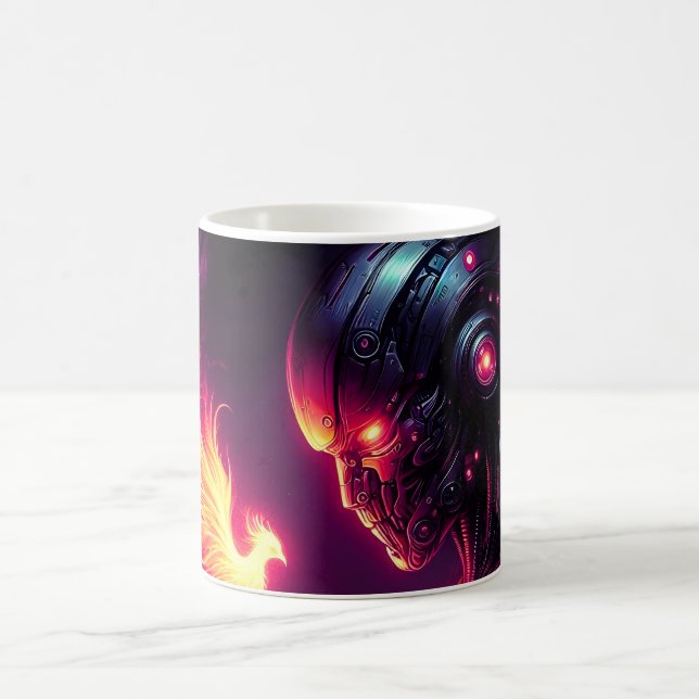 Mug Esprit de feu de phénix de robot futuriste cyberné (Centre)