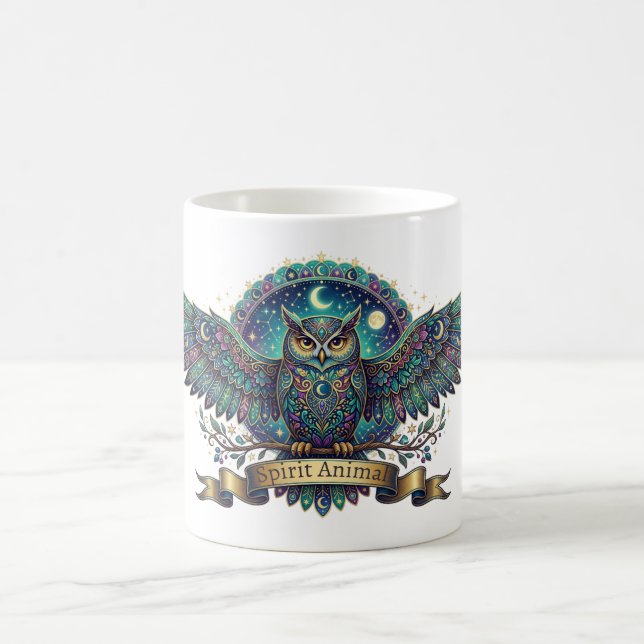 Mug Esprit de la chouette Art Nouveau céleste (Centre)