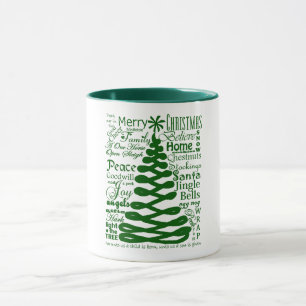 Mug Esprits de Noël Arbre Abstrait avec typographie te