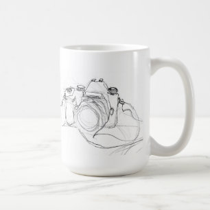 Mug Esquisse de caméra minimale vintage