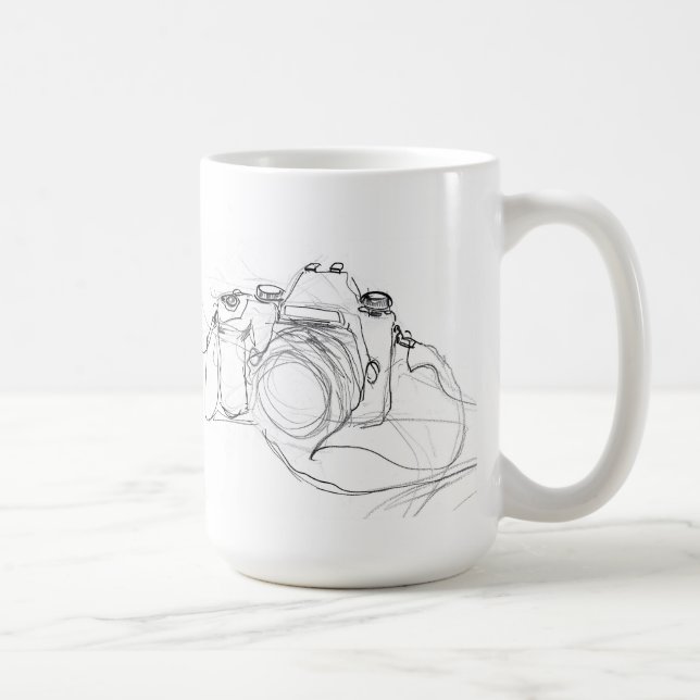Mug Esquisse de caméra minimale vintage (Droite)