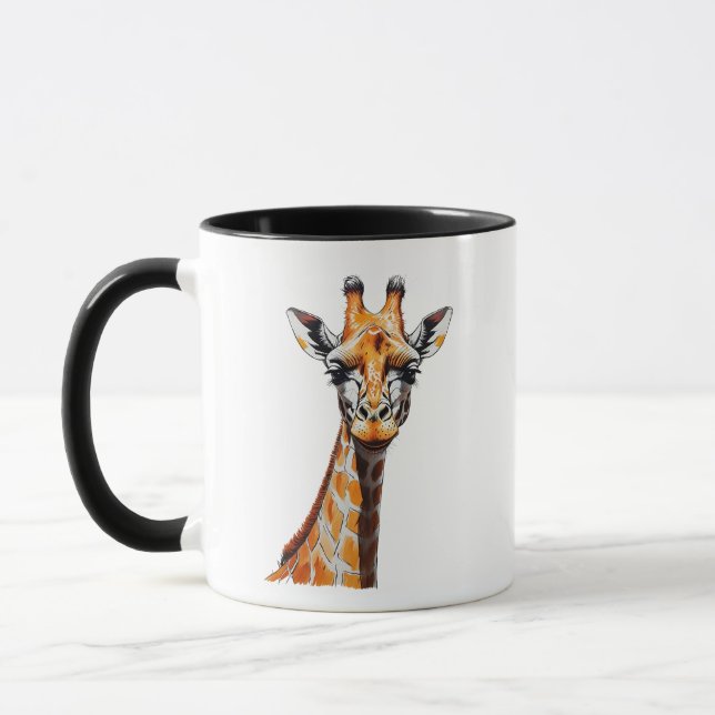 Mug Esquisse de Giraffe au crayon couleur - Dessin art (Gauche)