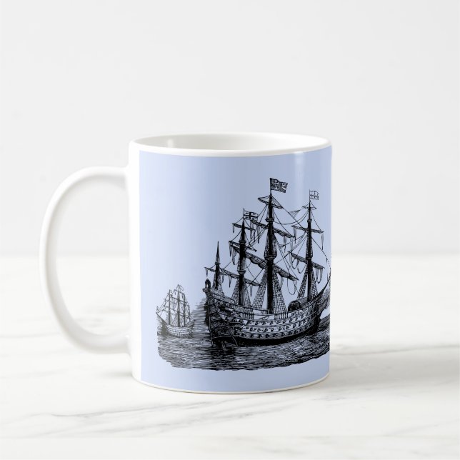 Mug Esquisse de navire à voile géant (Gauche)