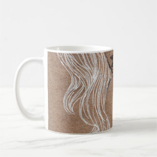 Mug Esquisse de portrait : Illustration de jeune fille