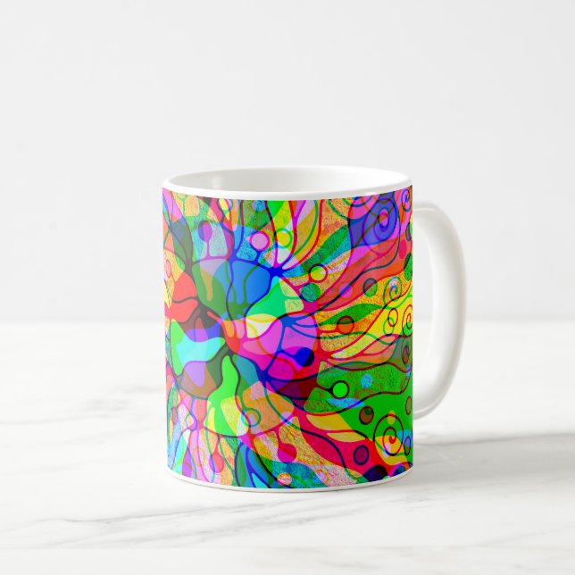 Mug Esquisse Imaginaire Art - Neon Abstrait Maj 1 (Devant droit)