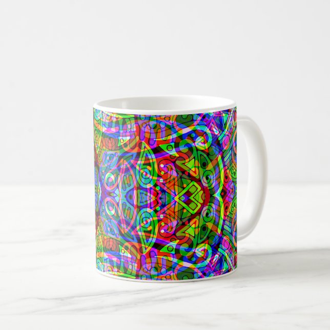 Mug Esquisse Imaginaire Art - Neon Abstrait Maj 3 (Devant droit)