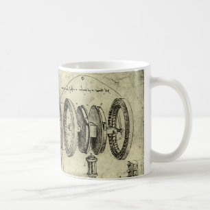 Mug Esquisse technique de Leonardo da Vinci d'une roue