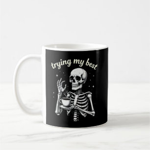 Mug Essayer Mon Meilleur Drôle Squelette Café Hallowee