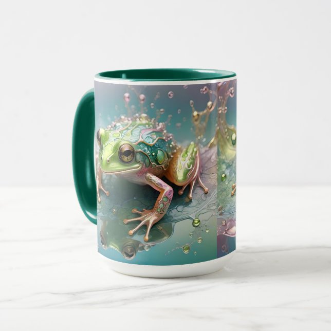 Mug "Essence d'émeraude : Grenouille verte dans l'art  (Devant gauche)