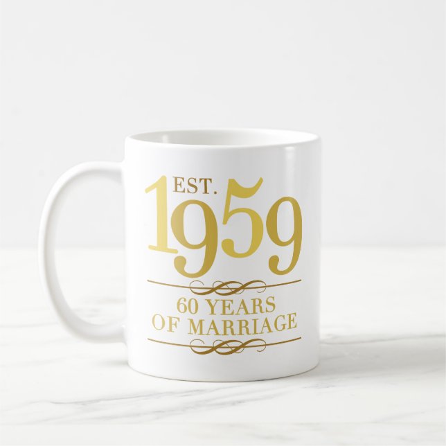 Mug Est. 60e anniversaire du Mariage 1959 (Gauche)
