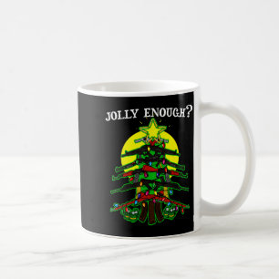 Mug Est-ce assez joyeux - Arbre de Noël aux armes à fe