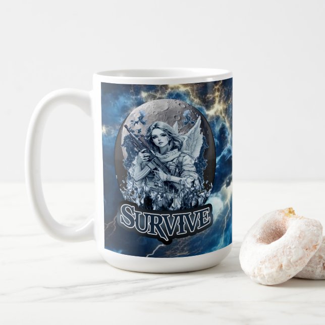 Mug Estampa Anjo – Cyberpunk Guardian Angel - Caneca (Avec donut)