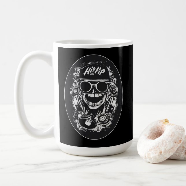 Mug Estampa Hip Hop - Hip Hop Skull Vibes - Caneca (Avec donut)