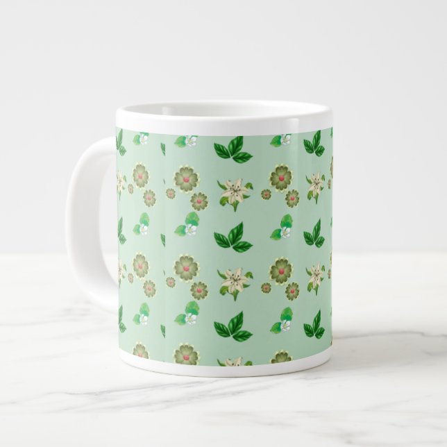 Mug esthétique botanique - Coupe de café floral ve (Devant gauche)
