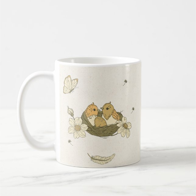 Mug Esthétique Charme Nature Oiseaux Pacifique Doux (Gauche)