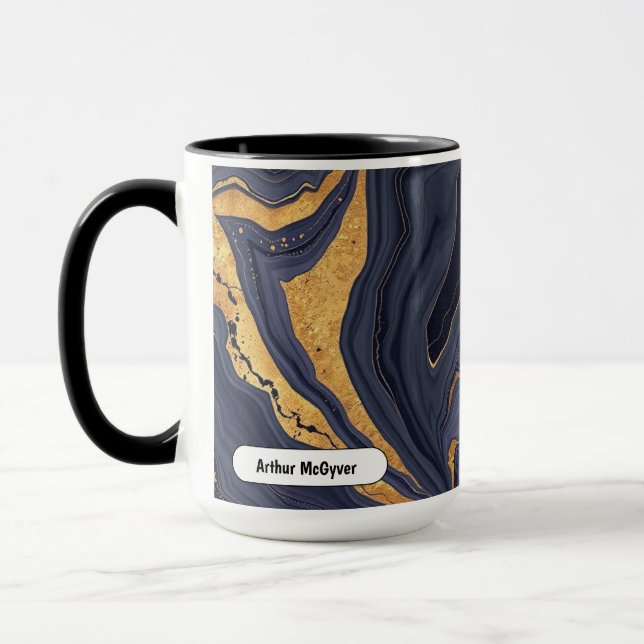 Mug Esthétique Élégante Marbre d'Agate de Veine d'Or L (Gauche)