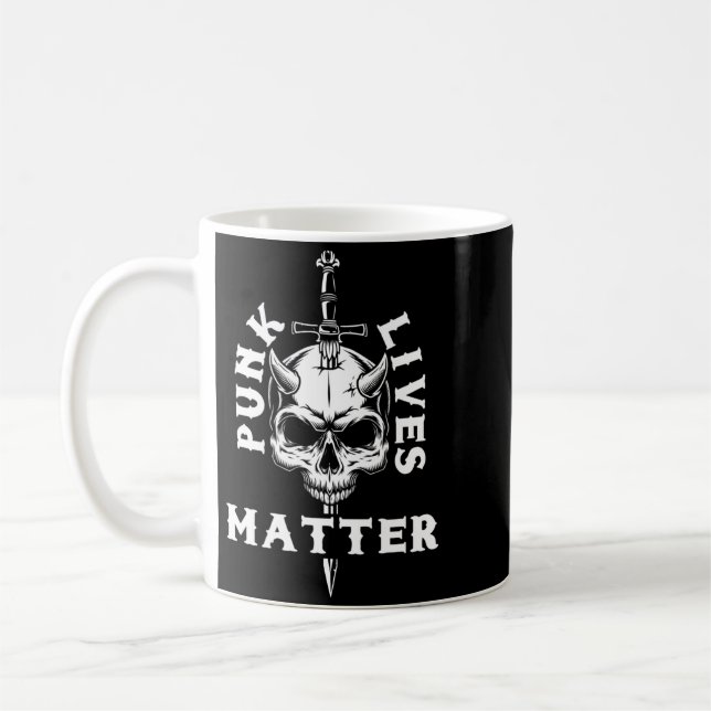 Mug Esthétique musicale rock squelette crâne punk masc (Gauche)